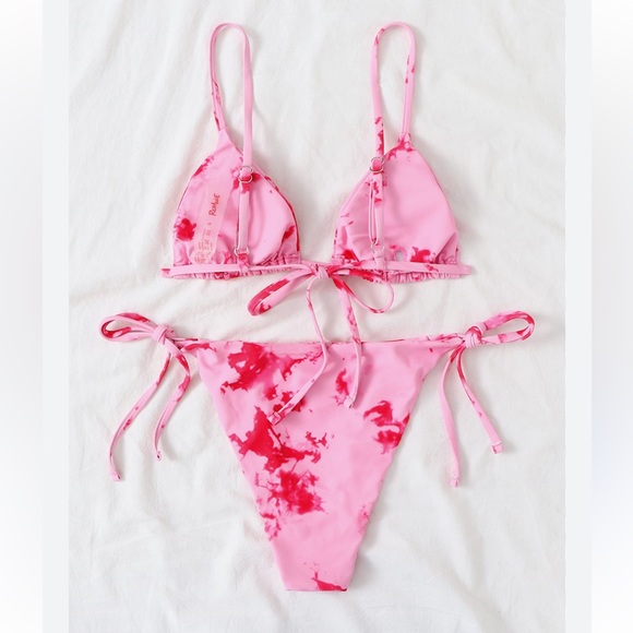 Pink Tie Dye Bikini (Two Piece Set) - Picture 2 of 3
